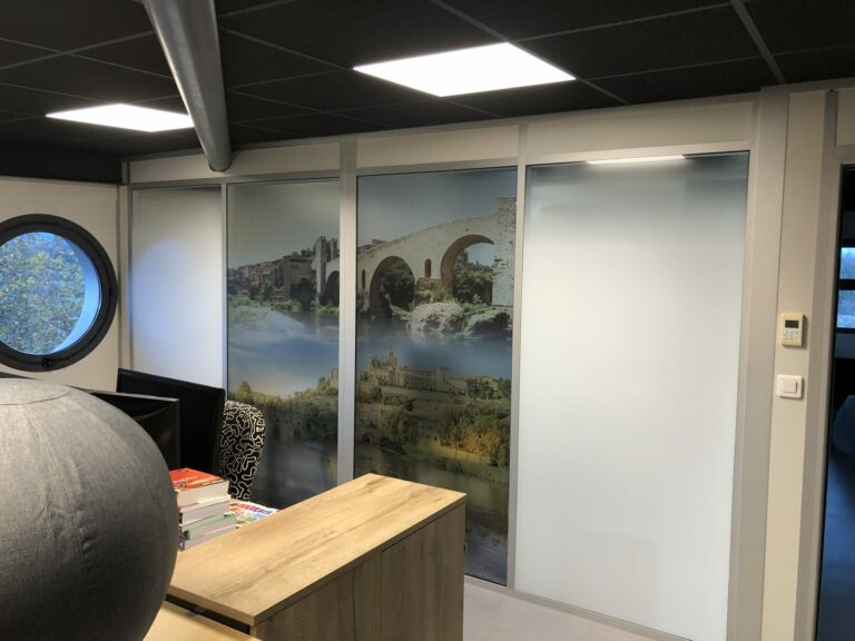 vitrophanie bureau olb publicité